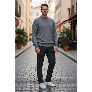 121 XRAY Jeans Mens Slim Fit Mock Neck Sweater Heather Grey Comfort Large